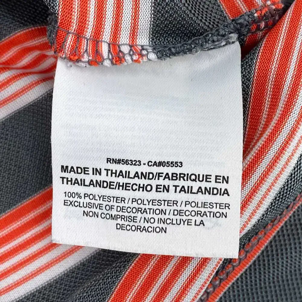 Nike Orange Gray Striped Polo | Size M